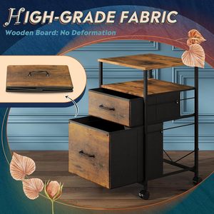 Modern Minimalist Mobile Office <b>Filing</b> Cabinet With <b>Drawers</b> 3 Floors Portable Storage Rack Rectangle Standing Type - Product Image 4