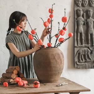 MSH-Jarrón grande antiguo <span class=keywords><strong>para</strong></span> decoración de patio, maceta de arcilla gruesa, urna de jardín, jarrón rústico de cerámica - Product Image 5