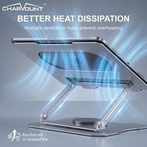 Soporte Ergonómico para Portátil de Acero al Carbono, Ajustable, Base Giratoria de 360 Grados, Soporte de Escritorio Portátil para Portátiles de 16 Pulgadas CT-CDS-5 - Product Image 6