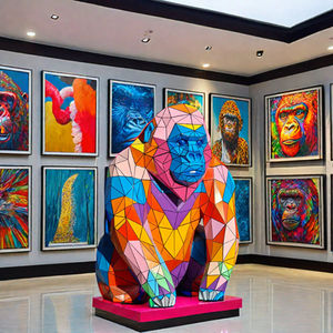 Benutzer definierte große Outdoor-Statue Einkaufs zentrum Riesen dekoration Skulpturen moderne Kunst Glasfaser Gorilla Känguru - Product Image 3