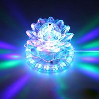 Lampe de scène rotative à LED RGB en forme de tournesol, effet discothèque, fête, décoration de lotus, lumière stroboscopique de cristal