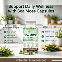 Capsules de Mousse de Mer 2000mg, Mousse de Mer Irlandaise, Racine de Bardane, Immunité et Articulations, 120 gélules
