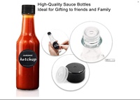 Bouteille en verre pour sauce au poivre, réutilisable, vide, transparente, 150 ml, 5 oz, hermétique, distributeur de sauce tomate chaude