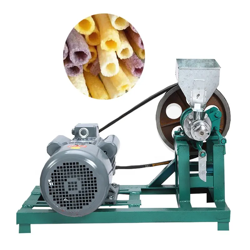 Motor Running Maize Puffed Food Snacks Machine Corn Puff Extruder