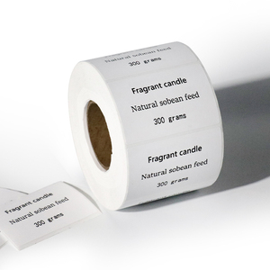 Etiquetas Elegantes para Velas Blancas para Frascos de Vidrio y Latas - Detalles Personalizados de Aroma y Marca - Product Image 1