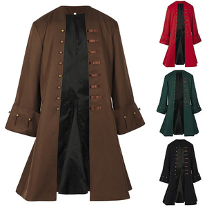 Ecowalson Pirates <span class=keywords><strong>des</strong></span> Caraïbes Renaissance Costume Médiéval Manteau de <span class=keywords><strong>Pirate</strong></span> Adulte Ensemble de Costumes de Scène - Product Image 3