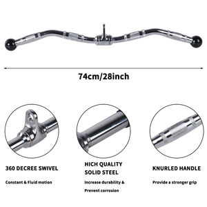 <span class=keywords><strong>Barra</strong></span> de Curl Giratoria Resistente Tellus de 74 cm, Acero, Empuñaduras de Goma Antideslizantes, <span class=keywords><strong>Barra</strong></span> de Bíceps Giratoria de 360 Grados de 28 Pulgadas, Máquina de Cable, Duradera - Product Image 4