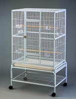 Grande cage de volière en acier pour perroquets Cage à oiseaux avec toit et bol de nourriture Cage d'élevage pour oiseaux perroquets Cage pour chiens