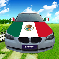 Housse de capot de voiture mexicaine personnalisée avec drapeau imprimé en tissu élastique, drapeau de capot moteur et housse de rétroviseur pour voiture