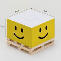 Offre Spéciale Sunny Study Space Sticky Notes Cube Lumineux pour Smiley Face Palette en bois Écrire Bloc-notes Auto-adhésif pour un usage quotidien