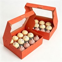 Boîtes à gâteaux en gros de haute qualité, boîtes à cupcakes de qualité alimentaire, impression personnalisée au logo en encre de soja, emballage pour gâteaux
