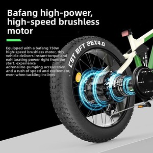 Vélo de montagne électrique tout-terrain Ailuoa à pneus larges, moteur arrière 750W, pour adultes (hommes et femmes), à vitesses variables, avec suspension souple - Product Image 5
