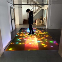 Système de projection interactive au sol pour intérieur, un dispositif interactif proposant une variété de scénarios de jeux au sol interactifs