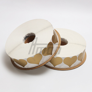 Heart Shape <b>Scratch</b> Off Sticker Golden PET Wear Resistant Anti-Counterfeit Label for Game Card Recharge Card B2B Supply - Product Image 3