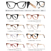 Lunettes de vue anti-lumière bleue géométriques carrées pour femmes MS 82344, monture moulée lisse, branches en métal tendance, haute qualité
