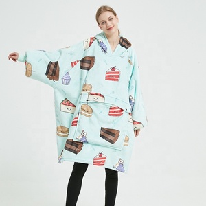 Couverture à <span class=keywords><strong>capuche</strong></span> Sherpa super chaude personnalisée avec manches Sweat-shirt long portable pour enfants adultes tissé style moderne - Product Image 3