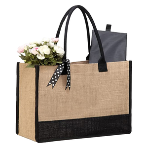 2025 Джутовая сумка с логотипом под заказ, мешковина, многоразовые льняные сумки для покупок, для рекламы - Product Image 2