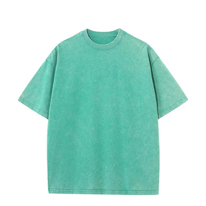 เสื้อยืดพิมพ์ลายผู้ชายไซส์ใหญ่พิเศษ ผ้าคอตตอน 100% หนัก 230 กรัม สไตล์วินเทจ ซักย้อมสีแบบแอซิดวอช แขนสั้น ใส่สบายสำหรับฤดูร้อน ขายส่ง - Product Image 4