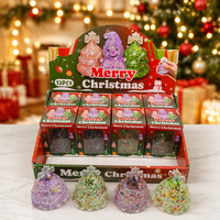 Gudang USA Pohon Natal Maltose Squishy Glitter Slow Rebound Squeeze Pereda Stres Sensorik Fidget untuk Anak-anak Grosir Massal