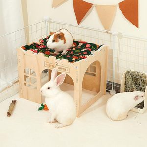 Casa de Madera para Conejos, <span class=keywords><strong>Castillo</strong></span> Escondite Grande para Interiores, Caseta para Conejillos de Indias, Jaula para Conejos, Accesorios para Hámster y <span class=keywords><strong>Chinchilla</strong></span> - Product Image 2