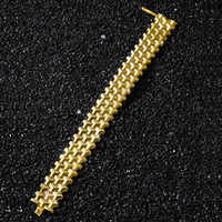 Bracelet Homme Surdimensionné 20mm à Maillons Entrelacés, Entièrement Sertie de Zircons, en Laiton, Chaîne de Poignet Massif Style Hip Hop, Accessoire