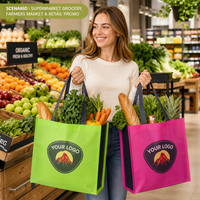 Sac fourre-tout non tissé robuste en gros, sac de courses promotionnel, sacs d'emballage non tissés réutilisables pour le shopping