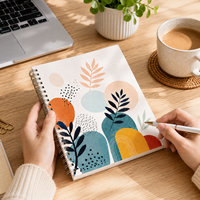Carnet en cuir éco-responsable à spirale durable, papier lisse pour une écriture fluide, portable, pour l'école et le bureau, A4/A5, impression par sublimation vierge
