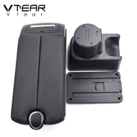 Vtear Boîte de rangement d'accoudoir avant en cuir PU ABS avec porte-gobelet USB, accessoires intérieurs pour Renault Dacia Duster 2010-2022