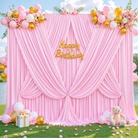 Rideaux de fond en polyester infroissable Valley Green, 2 panneaux, pour décorations de fête, mariage, baby shower, anniversaire