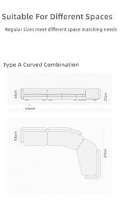 Sofá de Tela Curvo Grande de Estilo Minimalista Italiano, Modelo Pétalo, para Sala de Estar, Villa o Apartamento - Product Image 3