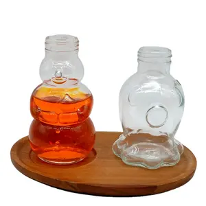 2024 New Design Clear Flask 300ml Octopus Snowman Christmas Tree Shape Glass Bottle with Lids