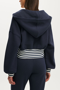 Ribbed Straps Cuff and Hem Design <strong>Women's</strong> <strong>Longline</strong> <strong>Hoodie</strong> No logo <strong>Women's</strong> Hoodies Bulk Custom Full <strong>Zip</strong> <strong>Hoodie</strong> Manufacturer - Product Image 4