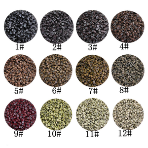 500 pièces par bouteille 5030 aluminium Silicone <span class=keywords><strong>Micro</strong></span> perles pour I Tip cheveux et Silicone <span class=keywords><strong>Micro</strong></span> anneau boucle outil d'extensions de cheveux - Product Image 2