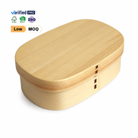 Boîte à bento ovale en bois de pin certifiée professionnelle, durable, pour la restauration, les traiteurs et l'emballage de sushis (vente en gros)