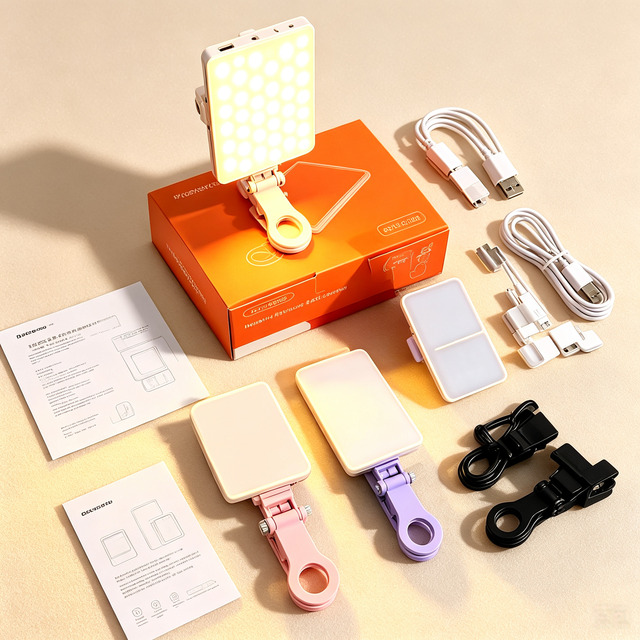 Clip-On Pocket RGB Adjustable Color Temperature Rechargeable Battery Computer Laptop Fill Light Outdoor Lighting
