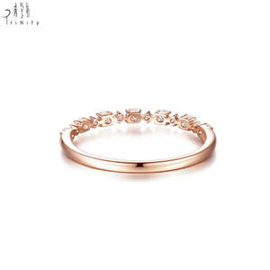 Anillo de Media Eternidad de Diseño Moderno y Popular, Joyería Fina de Oro Sólido de 18K con Diamantes Naturales Reales, Anillo Apilable para Regalo de Pareja - Product Image 6