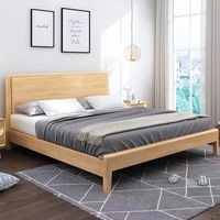 Ensemble de chambre à coucher en bois massif nordique Lit king-size Lit double Lit queen-size Lit simple avec lattes en bois Design minimaliste moderne Maison & Chambre locative