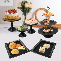 Présentoir à gâteaux en métal pour desserts Tour à plusieurs niveaux Porte-cupcake Fruits Bonbons Donut Assiette Tour de service Plateau Plateau Support Ensemble