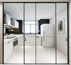 Puerta corredera plegable, puerta plegable de aleación de aluminio, puerta de vidrio, lujo ligero y puerta corredera simple - Product Image 5