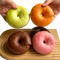 Jouet Squishy Donut en PU de 8 cm, Ornement Décoratif Rond et Doux, Aliment Simulé Réaliste, Jouet Anti-Stress à Rebond Lent