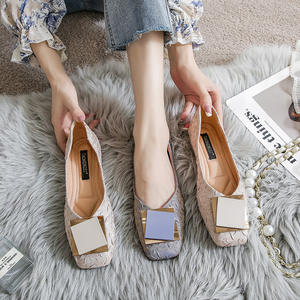 Sh12272a scarpe basse da donna 2023 Casual Fashion Slip-on <span class=keywords><strong>ballerine</strong></span> Patent Ladies primavera autunno calzature con fibbia in metallo - Product Image 4