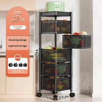 Prix préférentiel, étagère rotative pour légumes et fruits en acier au carbone, chariot roulant carré, étagère de rangement rotative pour condiments
