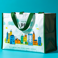 Sac à provisions non tissé d'épicerie réutilisable personnalisé de bonne qualité sac fourre-tout non tissé recyclable avec logo imprimé