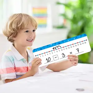 Customized 26 Packs Number Line Dry Erase Boards Cards Double Sided Writable And Erasable Board Math White Board For Kids