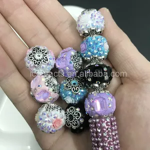 Heavy Industry rhinestone 16mm Flower Ball Beads DIY Beads crystal Loose Beads Mobile Phone Chain Bracelet Accessories
