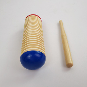 Tubo de arena rojo y azul, sonajero de madera en espiral, instrumento de percusión para niños de 2 a 4 años, juguete unisex - Product Image 2