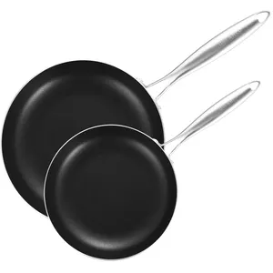 Atacado Tri-Ply Multi-tamanho Panelas de aço inoxidável Cooking Pot Grill Non-stick Frying Pan