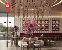 Design d'intérieur de restaurant élégant, meubles de présentation de restaurant haut de gamme sur mesure, vente en gros d'usine, design d'intérieur de restaurant