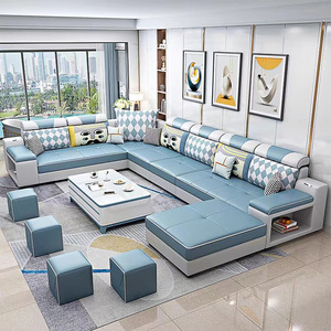 नए लिविंग रूम सोफा फर्नीचर आधुनिक डिजाइन बिस्तर रिक्लियर सेक्शनल सोफा सेट 5 सीटर - Product Image 4