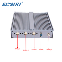 Mini PC Industrial sin Ventilador Intel I7-6500U, Computadora de Automatización Integrada con 6RS232 COM, 10USB, Ethernet Dual para Control Industrial